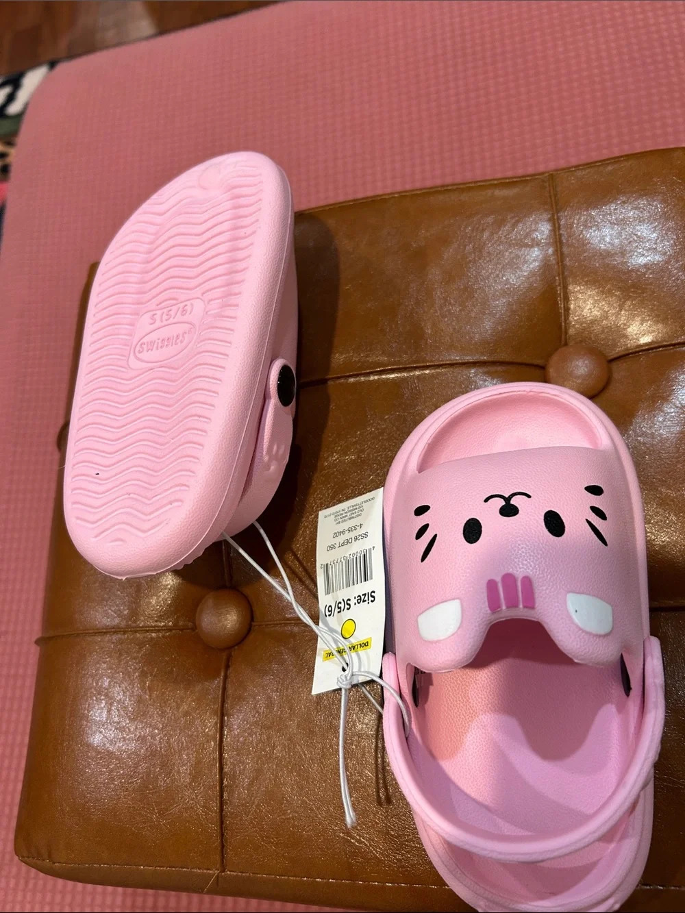 Swiggles Pink Kitty Slide Sandals with Back Strap